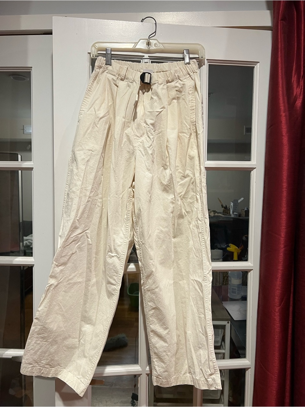 Kappy Wide Leg Drawstring Pants in Cream